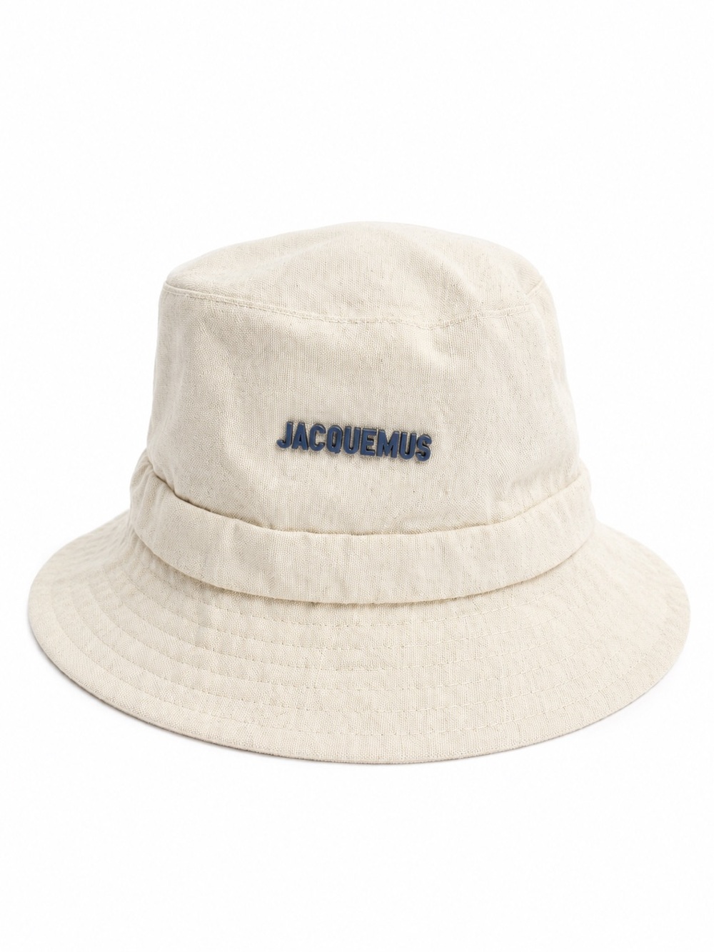 NWOT JACQUEMUS Neutral Beige Bucket Hat with Logo Plaque